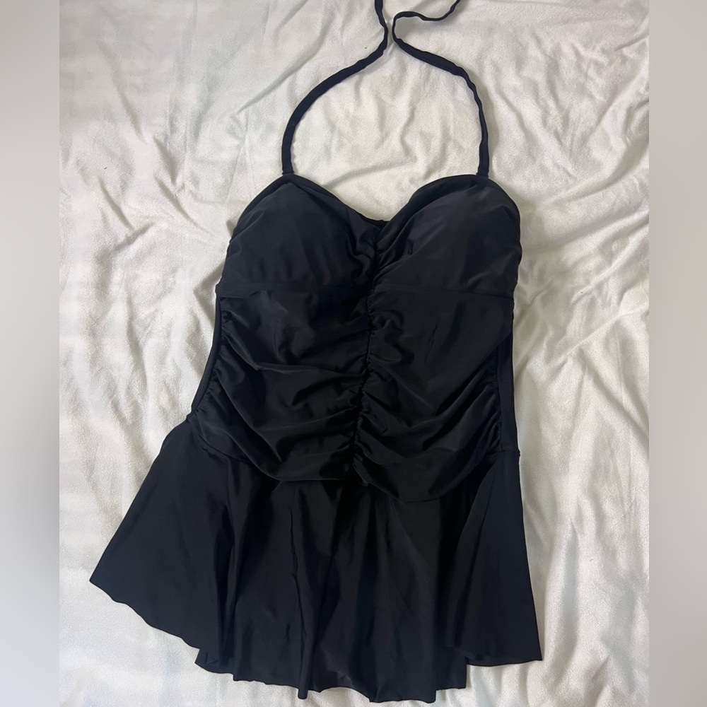 Merona 22W swim dress  one piece, 0225 black halter